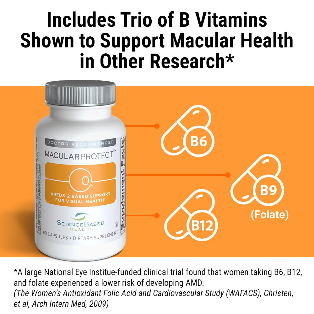 MacularProtect AREDS 2 Formula – Eye Health Vitamin & Mineral Supplement (60 Capsules) | Lutein, Zeaxanthin, B Vitamins