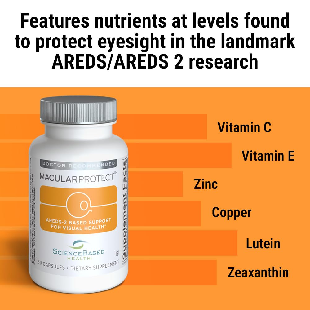 MacularProtect AREDS 2 Formula – Eye Health Vitamin & Mineral Supplement (60 Capsules) | Lutein, Zeaxanthin, B Vitamins