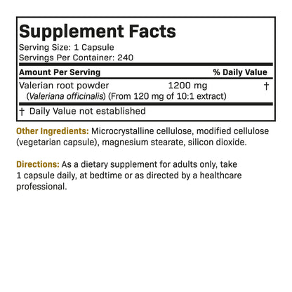 Futurebiotics Valerian Root 1200 MG Promotes Relaxation Non-GMO, 240 Vegetarian Capsules
