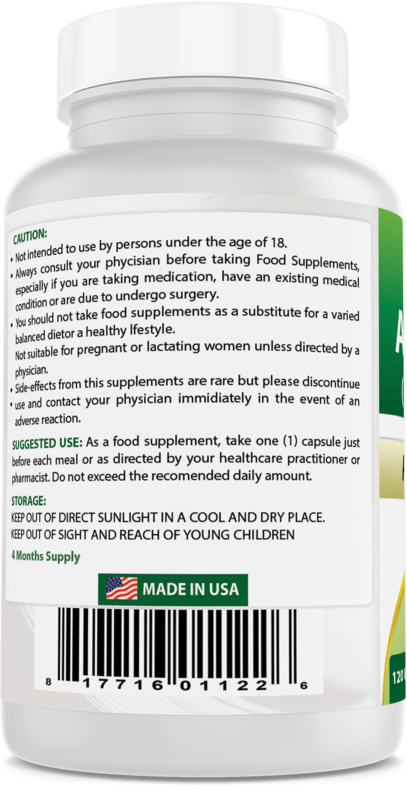 Best Naturals Ashwagandha Capsules 500 mg – Stress & Mood Support, 120 Count