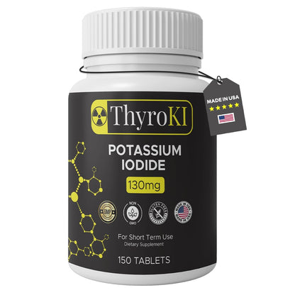 Potassium Iodide 130 mg Tablets – Thyroid & Respiratory Support – Made in USA | 300 Tablets (Pack of 2)