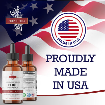 Pura Herba Organic Poke Root Tincture | Immune & Lymphatic Support | 2 oz | Made in USA