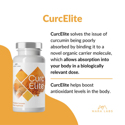 Mara Labs CurcElite Curcumin | 95% Curcuminoids | 30 Vegan Capsules