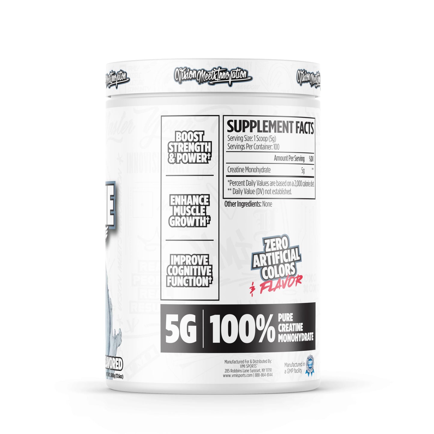 VMI Sports Creatine Monohydrate Powder – 5 g per Serving, 100 Servings, Unflavored