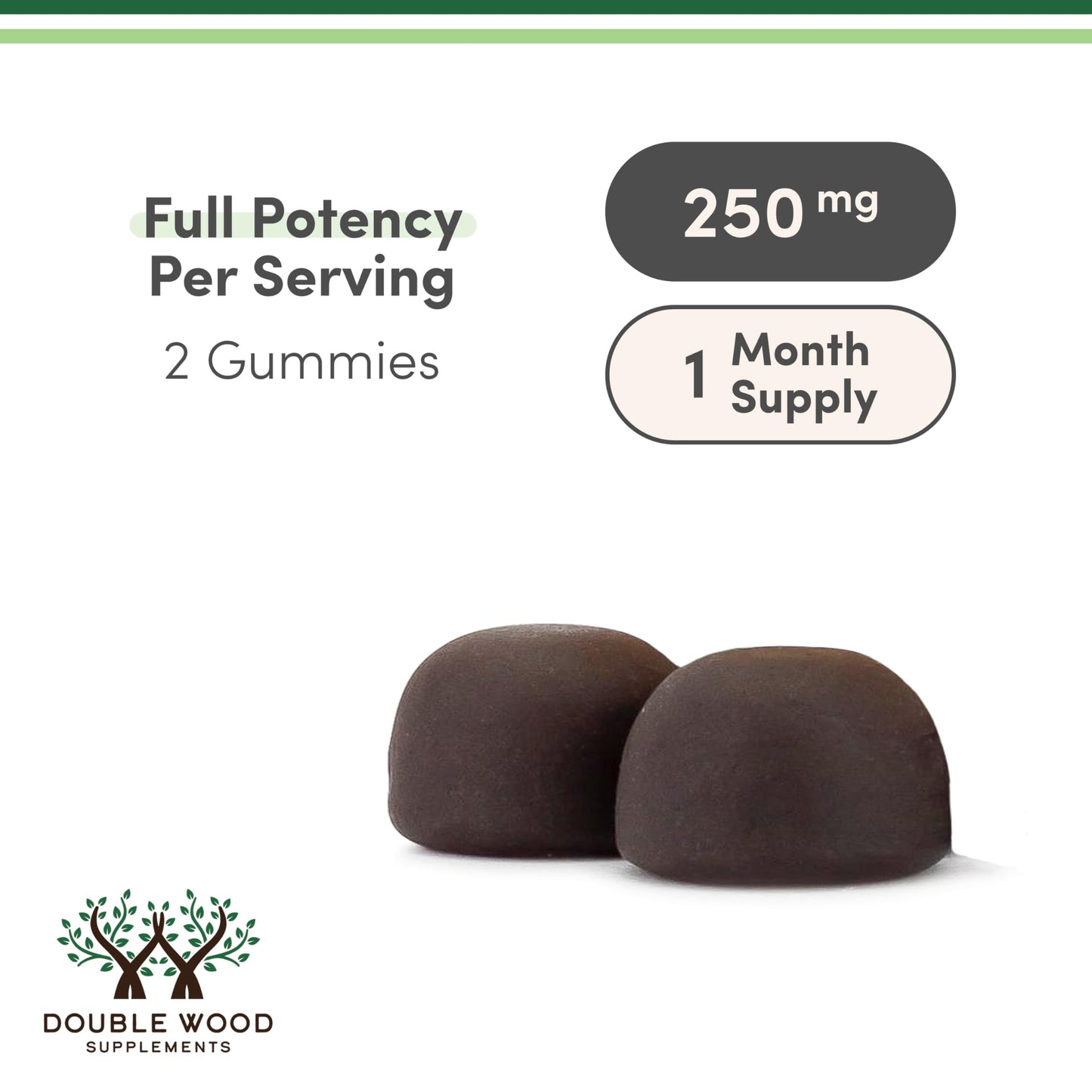 Double Wood Mushroom Gummies 60-Count – 2,500mg Immune Support
