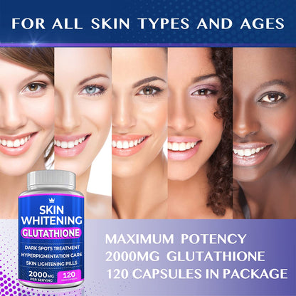 Glutathione Whitening Pills – 120 Capsules (2000mg) | Skin Lightening & Anti-Aging