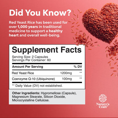 Red Yeast Rice 1200 mg with CoQ10 – Heart & Cholesterol Support