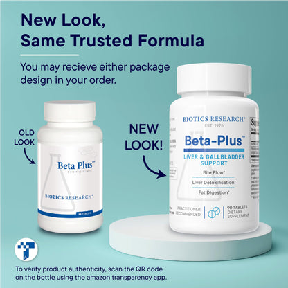 Biotics Beta-Plus Ox Bile Salts & Digestive Enzymes - 90 Tabs | Bile Production, No Gallbladder Support, Liver & Fat Digestion