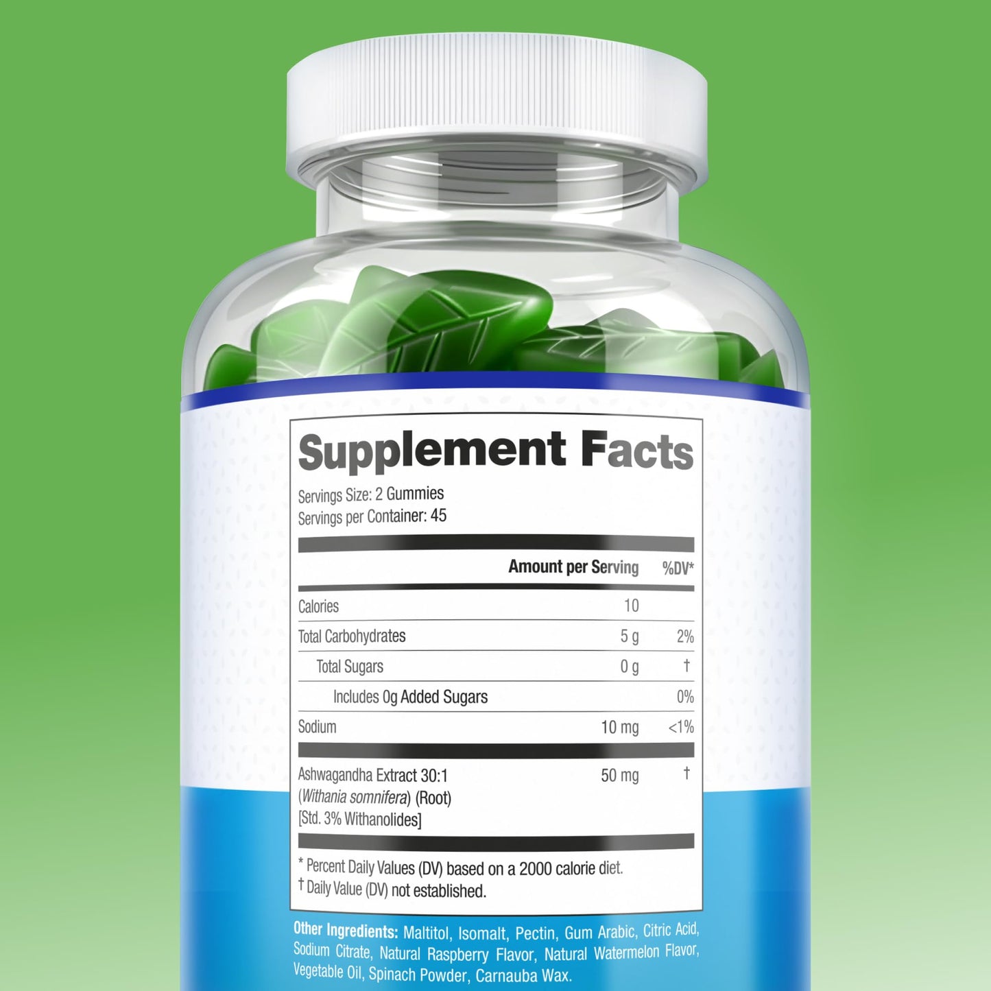 Sugar-Free Ashwagandha Gummies for Stress, Sleep & Mood Support | 30:1 Extract • Vegan Adaptogen • 90 Gummies