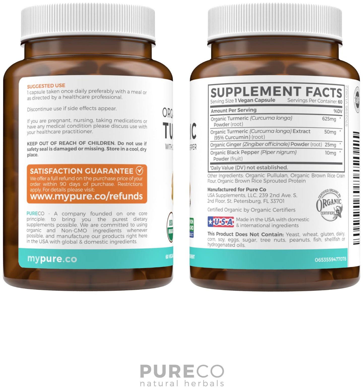 Organic Turmeric Ginger Black Pepper – High Potency Curcumin