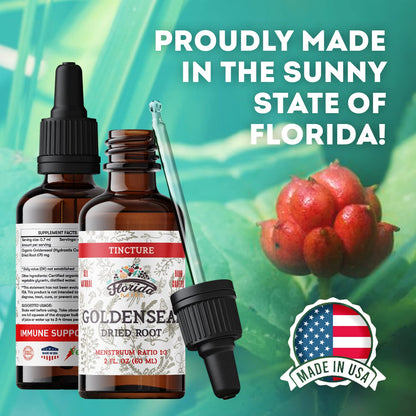 Goldenseal Tincture 2 oz – Organic Herbal Extract | Alcohol Free | Vegan Drops – Made in USA