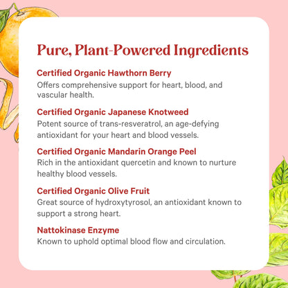 PURE SYNERGY Heart Protector | Organic Hawthorn Berry, Resveratrol & Nattokinase for Heart & Vascular Support | 60 Capsules