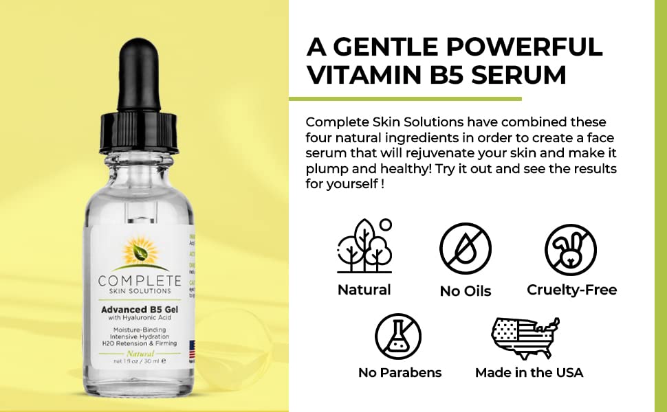Advanced B5 Gel with Hyaluronic Acid 1 oz - Hydrating Vitamin B5 Serum