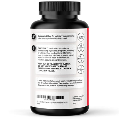 3-in-1 Tart Cherry Capsules with Turmeric & Celery Seed for Joints & Uric Acid Support | 60 Veggie Capsules | Made in USA