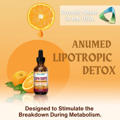 Anumed Lipotropic Drops 2oz – Folic Acid, B12, B6 | Non-GMO, Gluten Free, USA Made