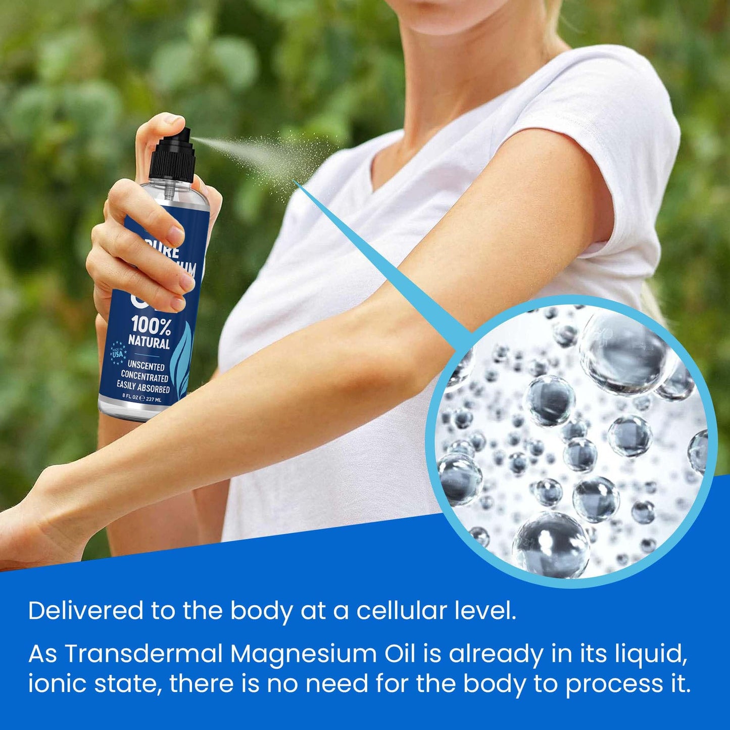 Pure Magnesium Oil Spray 8oz – Sleep Support, Made in USA