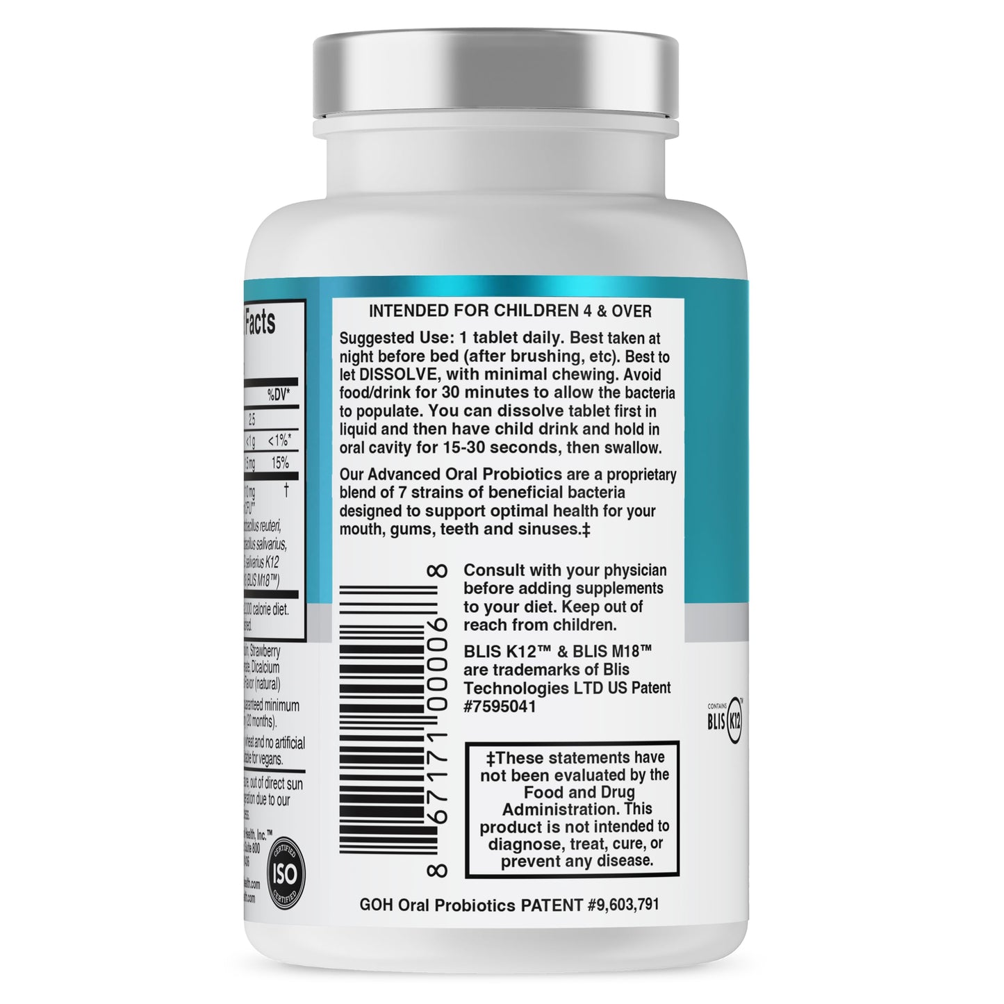 Oral Probiotics for Kids – BLIS K12 M18 Dental Probiotics for Teeth & Gums | 30 Strawberry Vanilla Chewables