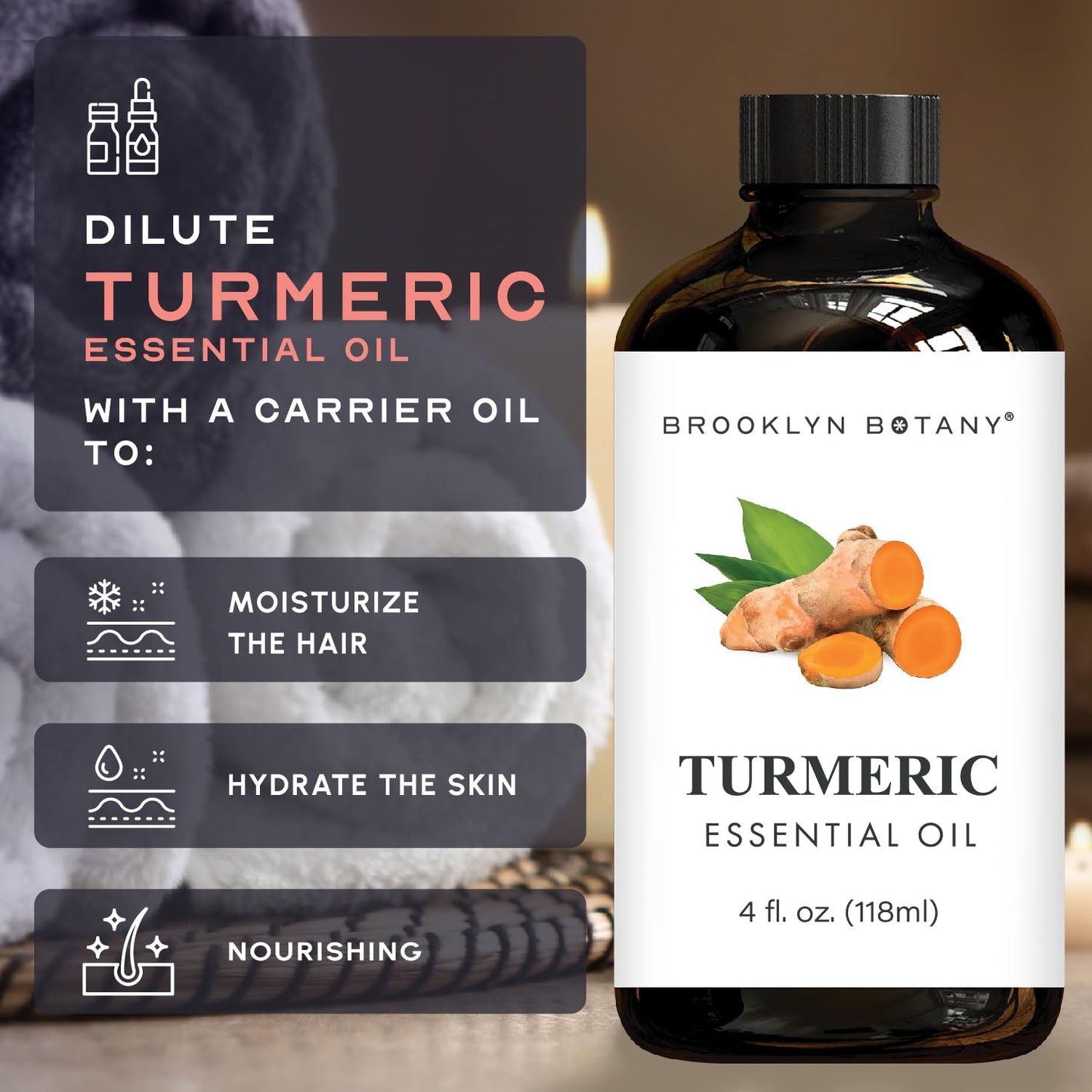 Brooklyn Botany Turmeric Essential Oil 4 oz, Pure & Natural
