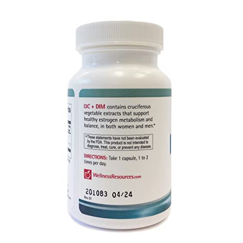 Wellness Resources I3C + DIM for Healthy Estrogen Metabolism & Detoxification | 60 Capsules