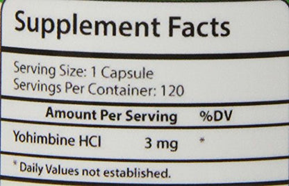 Biotech Nutritions Yohimbine HCl Dietary Supplement, 120 Count