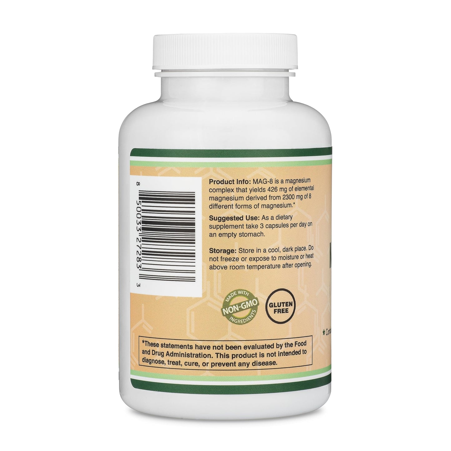 MAG-8 Magnesium Complex 180 Capsules – 426 mg Elemental Magnesium | 100% DV | Double Wood