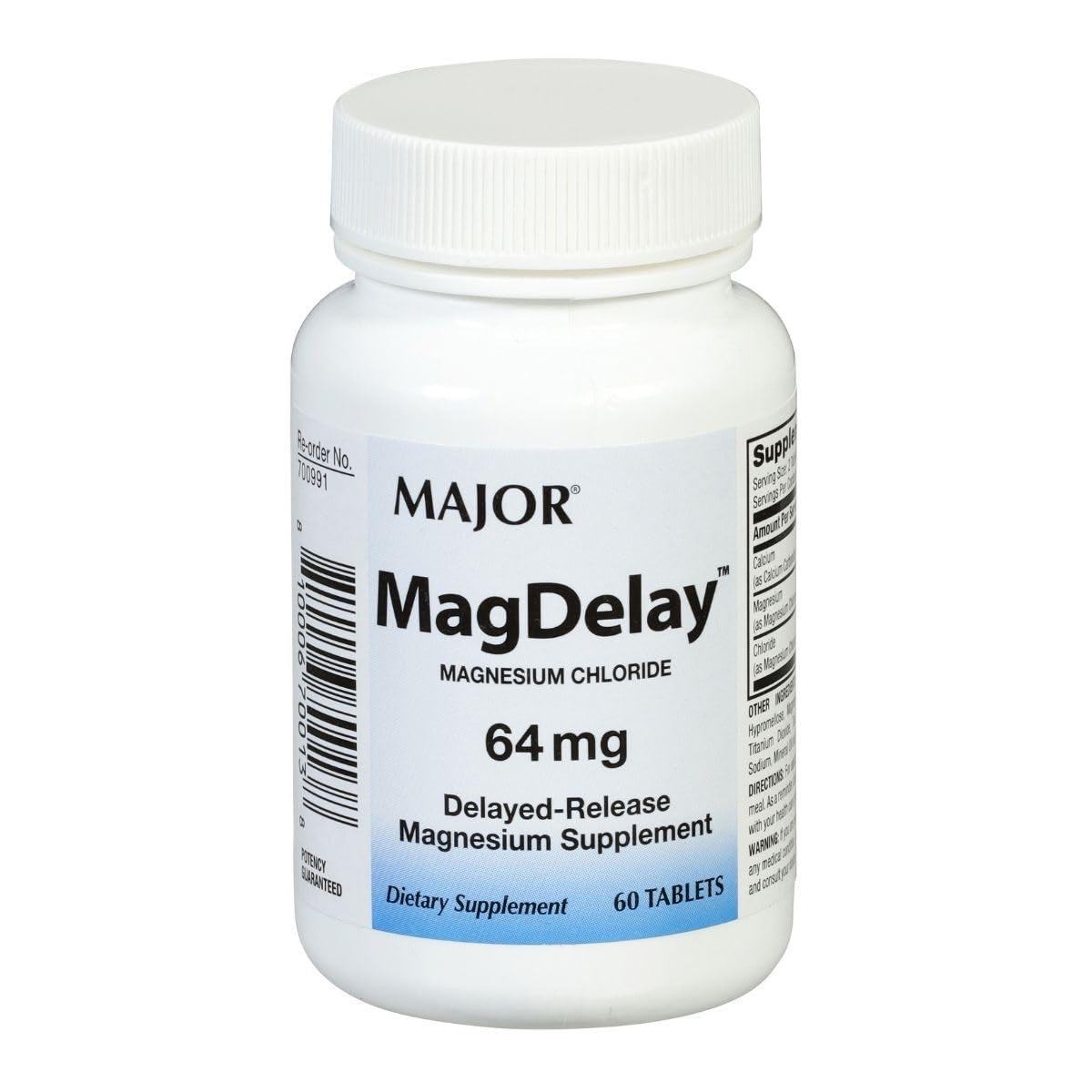 MagDelay Magnesium Chloride 64 mg | Delayed-Release Magnesium Supplement - 60 Tablets