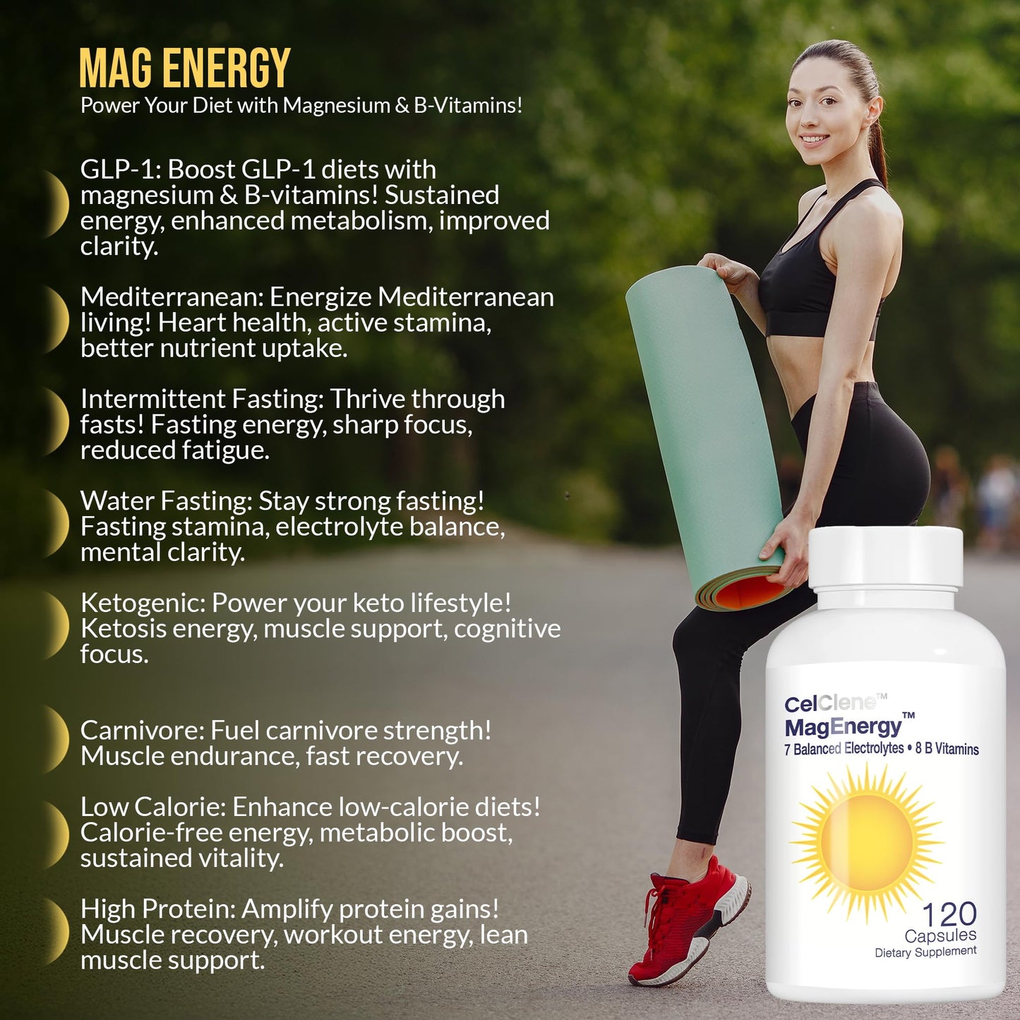 MagEnergy 7 Electrolytes + 8 Super B Vitamins | High Magnesium & Methyl B12