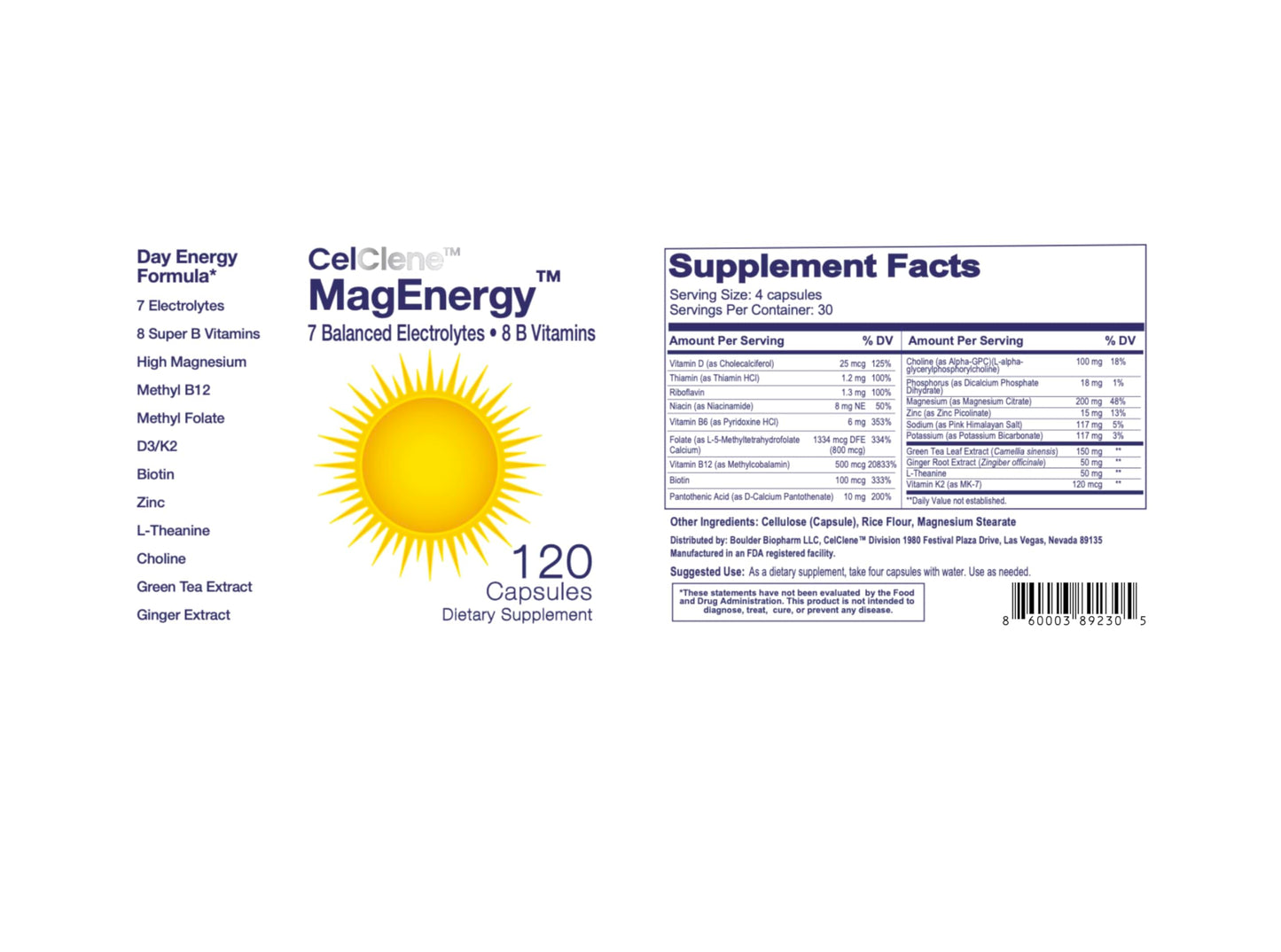 MagEnergy 7 Electrolytes + 8 Super B Vitamins | High Magnesium & Methyl B12