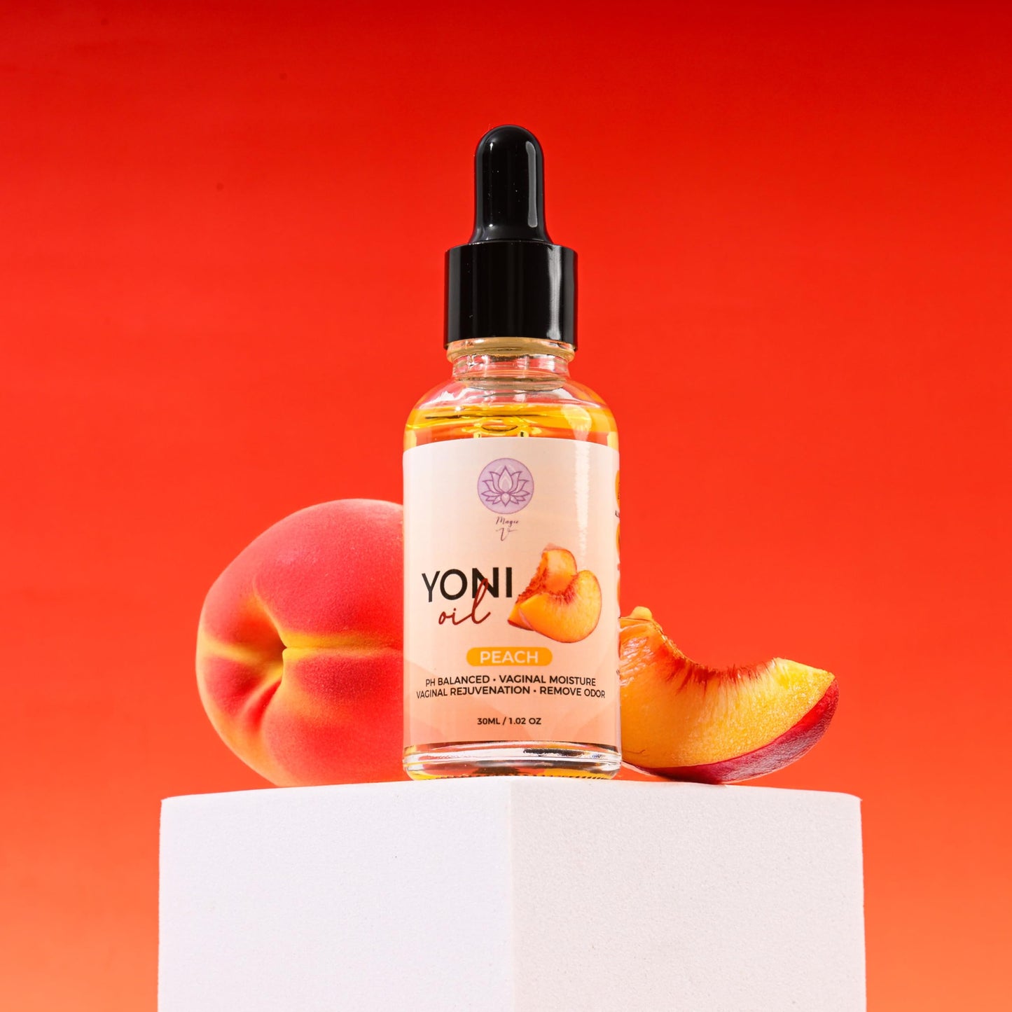 Magic V Steam Yoni Oil for Women – Organic Vaginal Care, pH Balance, Odor Control, Peach Scent