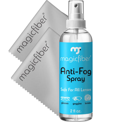 MagicFiber Anti Fog Spray for Glasses - Glasses Cleaner Kit with 2 Microfiber Cloths
