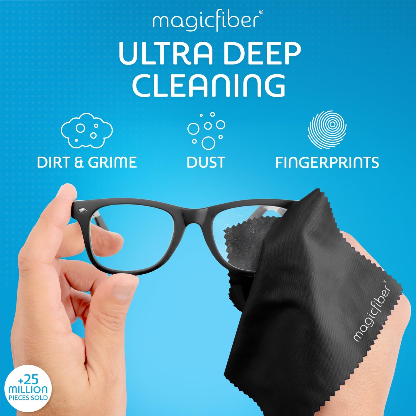 MagicFiber Glasses Cleaner Kit – 2 Sprays + 2 Microfiber Cloths