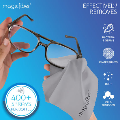 MagicFiber Anti Fog Spray for Glasses - Glasses Cleaner Kit with 2 Microfiber Cloths