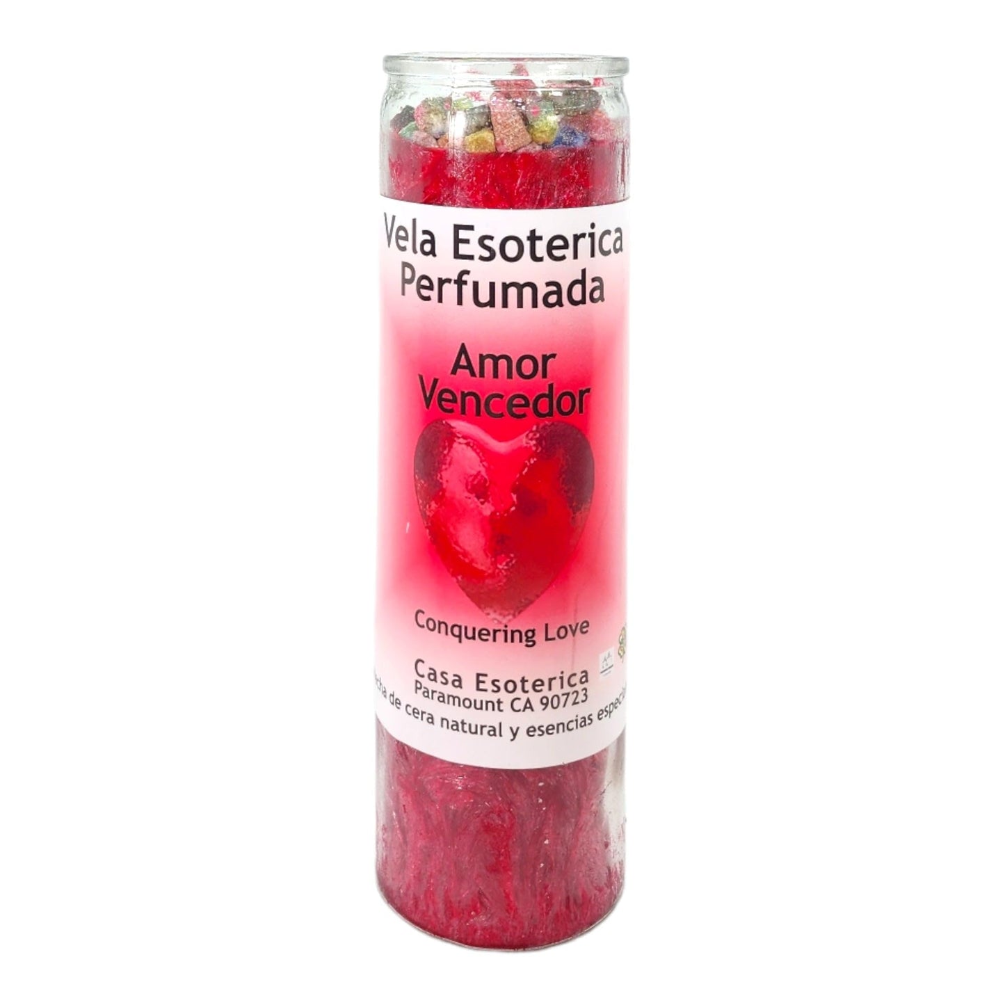 MAGICK SPACE Conquering Love Palm Wax Candle - Red | Spiritual Intention