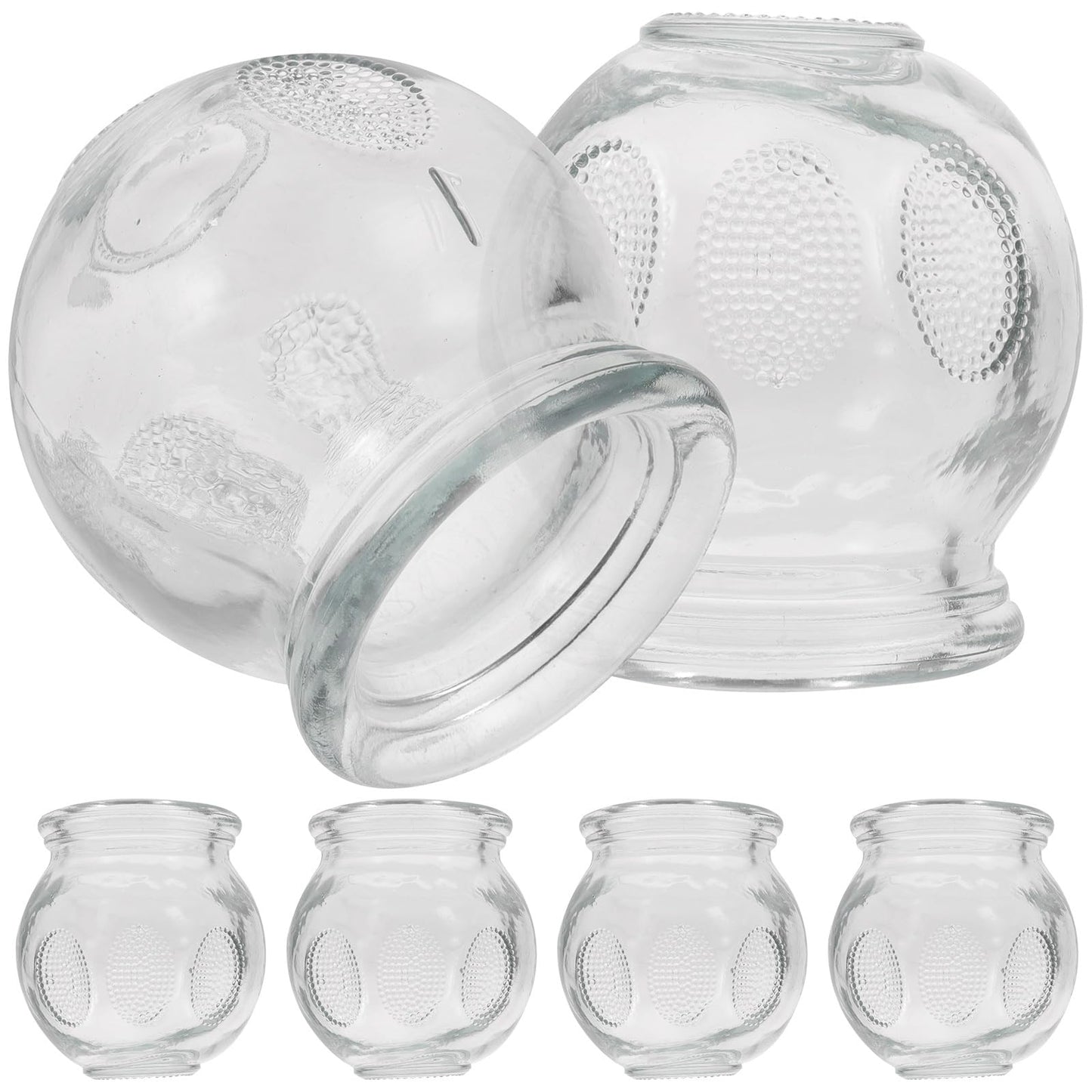MAGICLULU Hand Tools 6 Pcs Glass Fire Cupping Set | Thick Chinese Acupoint Glass Cupping for Massage
