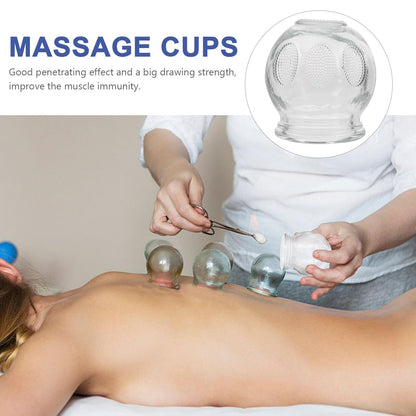 MAGICLULU Hand Tools 6 Pcs Glass Fire Cupping Set | Thick Chinese Acupoint Glass Cupping for Massage