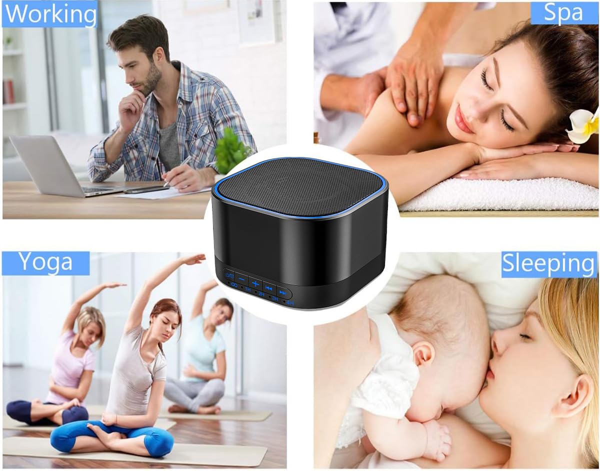 Magicteam White Noise Machine — 20 Non-Looping Sounds, 32 Levels, Memory Function, AC/USB