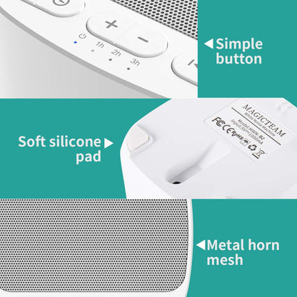 Magicteam Sleep Sound Machine – 40 Soothing Sounds, Memory Function, 32 Volume Levels, AC/USB