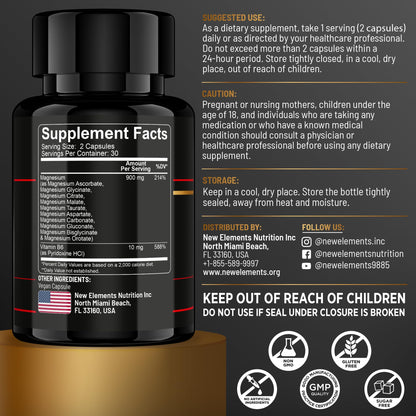 Magnesium 10X Complex – 900mg Elemental Magnesium | 10 Forms for Superior Absorption