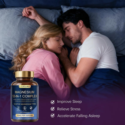 Magnesium 12-IN-1 Complex – 700mg per Capsule, 120 Vegan Capsules