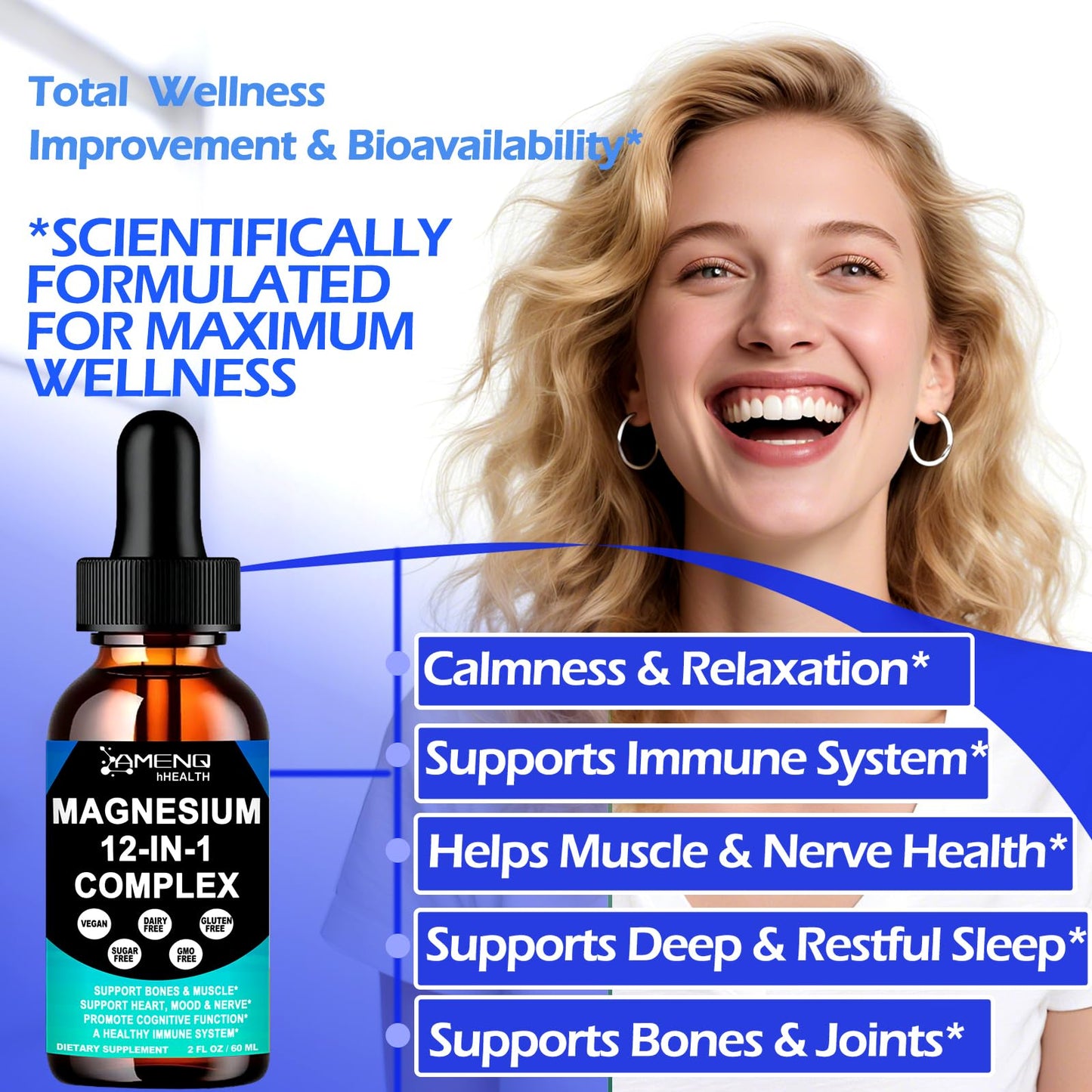 Magnesium 12-in-1 Liquid Drops | Sleep, Muscle & Heart Support