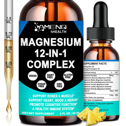 Magnesium 12-in-1 Liquid Drops | Sleep, Muscle & Heart Support