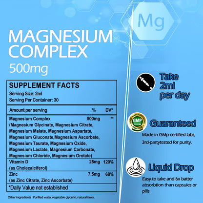 Magnesium 12-in-1 Liquid Drops | Sleep, Muscle & Heart Support