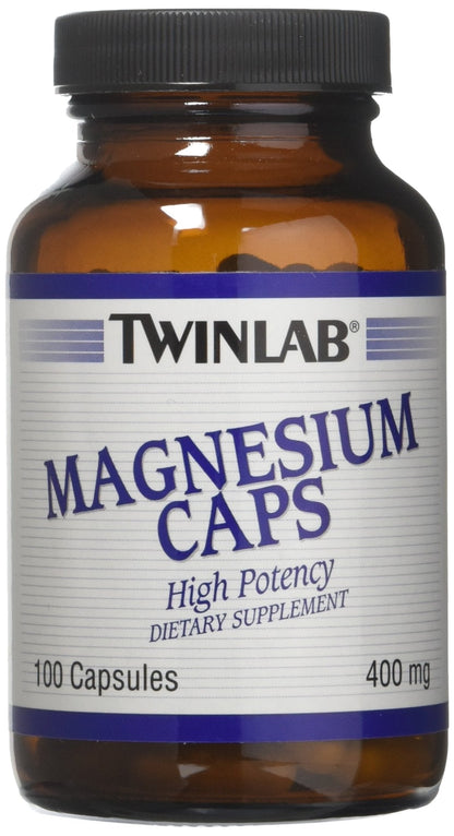 Magnesium 400 mg by Twinlab - 100 Cap (Pack of 3)