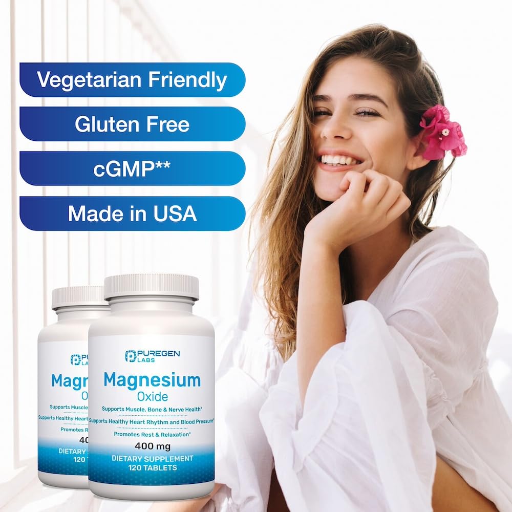 Magnesium 400mg High Potency Supplement – Immune Support, Muscle Recovery | 120 Tablets