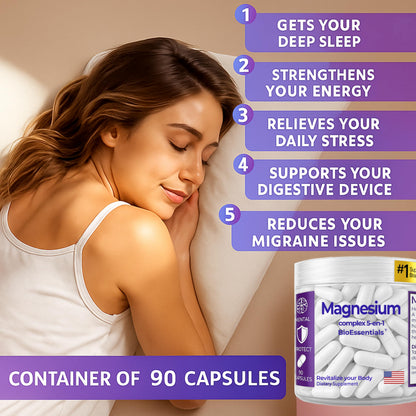 Magnesium 5-in-1 Complex 1950mg – Sleep, Stress & Energy Support