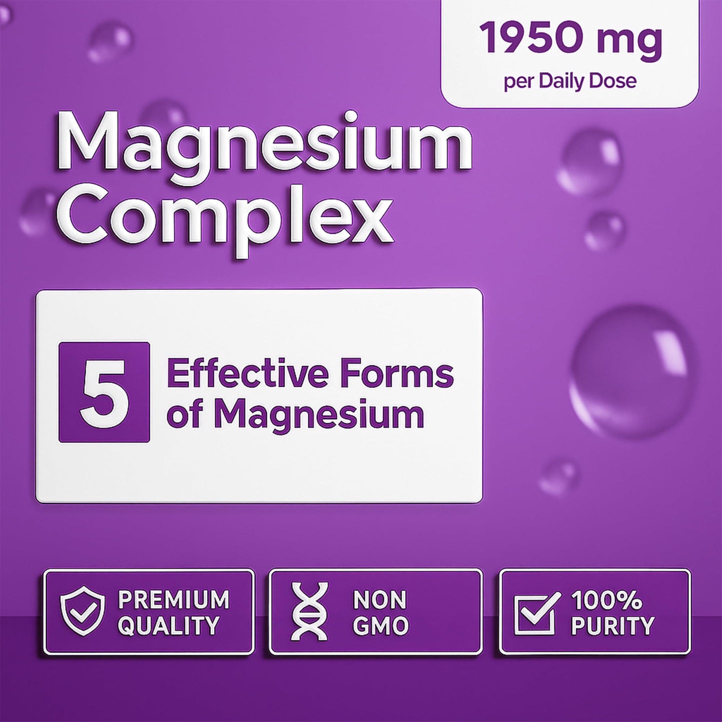 Magnesium 5-in-1 Complex 1950mg – Sleep, Stress & Energy Support