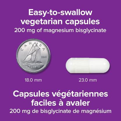 Magnesium Bisglycinate 200 mg Capsules - Highly Absorbable, Gentle Magnesium | Webber Naturals