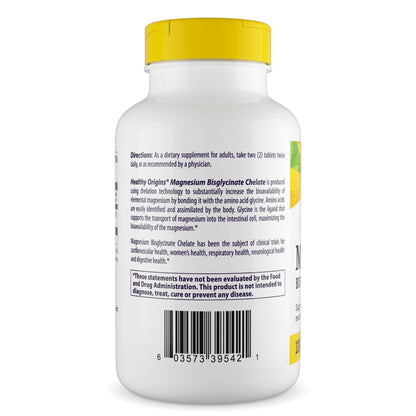 Healthy Origins Magnesium Bisglycinate Chelate - Non-GMO, Gluten Free, Cardiovascular & Bone Support | 120 Tablets