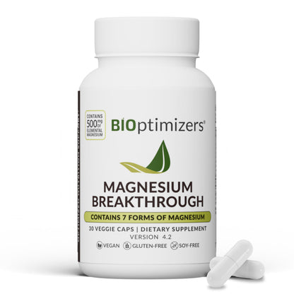 BIOptimizers Magnesium Breakthrough Complex – 7 Mg Forms for Sleep & Focus | 30 Capsules