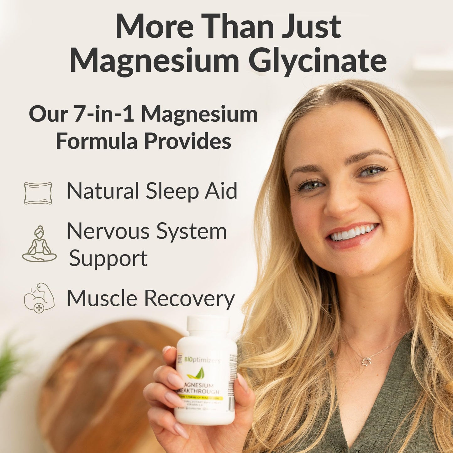 BIOptimizers Magnesium Breakthrough Complex – 7 Mg Forms for Sleep & Focus | 30 Capsules